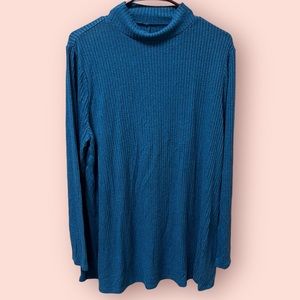 Lane Bryant, Rayon/Polyester/Spandex turtleneck, Blue, Size 14/16, Women's
